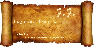 Fogarasi Ferenc névjegykártya