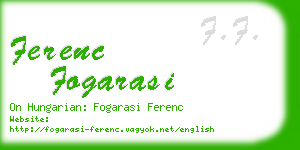 ferenc fogarasi business card